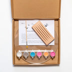 Kit d'empreintes de mains pour Famille de 5 : Immortalisez les moments précieux en famille avec ce coffret d'empreintes sûr et personnalisable, fabriqué en France. nacre