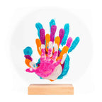 Kit d'empreintes de mains pour Famille de 5 : Immortalisez les moments précieux en famille avec ce coffret d'empreintes sûr et personnalisable, fabriqué en France. nacre