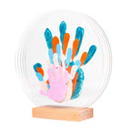 Kit d'empreintes de mains pour Famille de 5 : Immortalisez les moments précieux en famille avec ce coffret d'empreintes sûr et personnalisable, fabriqué en France. pastel