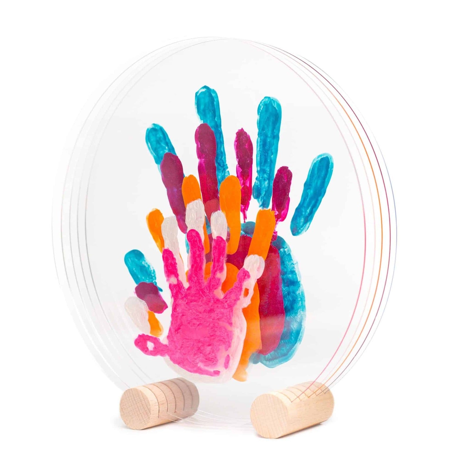 Kit Empreintes de mains pour 5 - Deux Supports Ronds