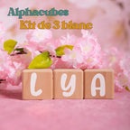 Louyou ALPHACUBES kit de 4 cubes noir blanc et gris avec stickers