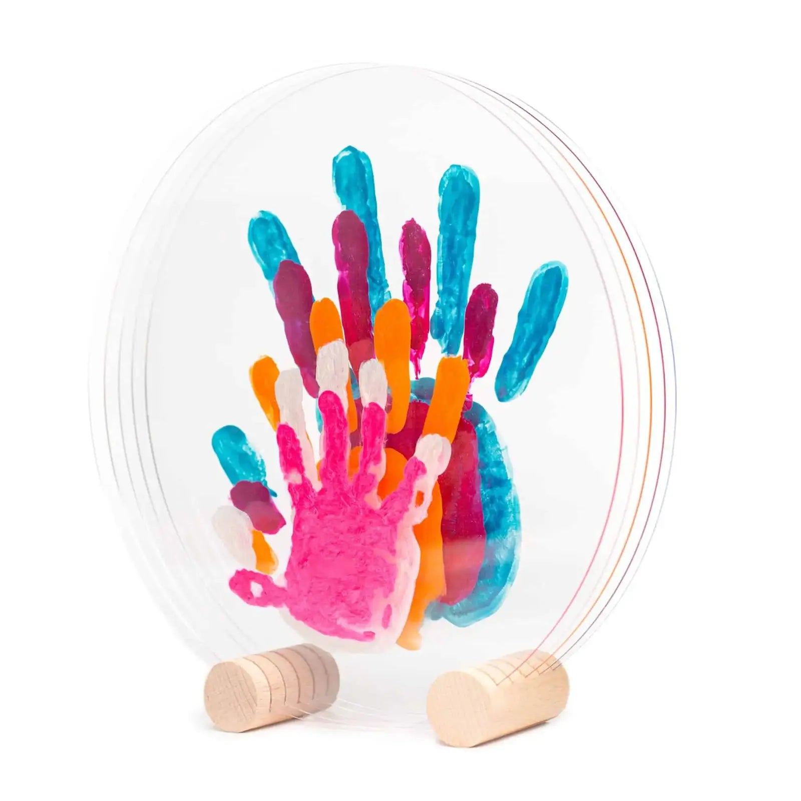 Empreintes sur plexiglas pour 5 personnes couleur nacré