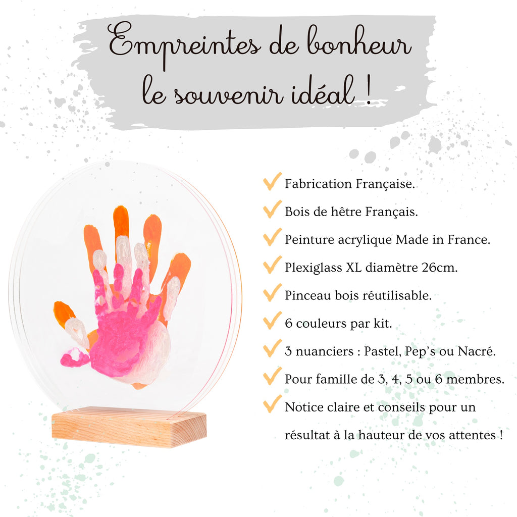 LouYou kit d'empreintes de mains pour 3 personnes couleur nacre