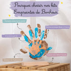 LouYou kit d'empreintes de mains pour 3 personnes couleur nacre