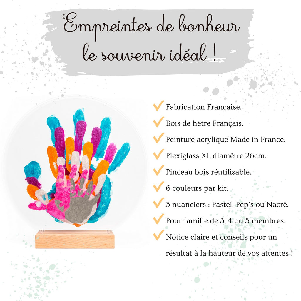 Kit d'empreinte de mains pour 6 personnes couleur nacre