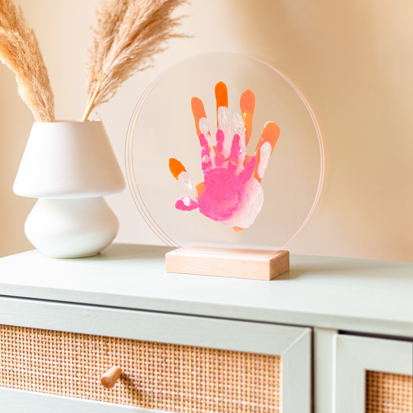 LouYou kit d'empreintes de mains pour 3 personnes couleur nacre