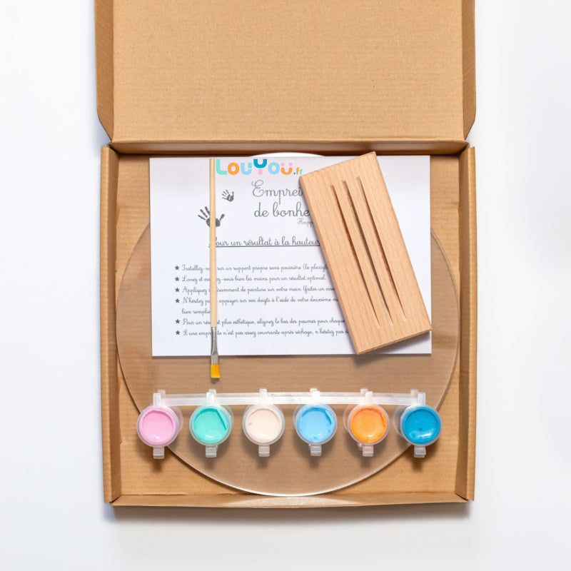 LouYou kit d'empreintes de mains pour 3 personnes couleur pastel