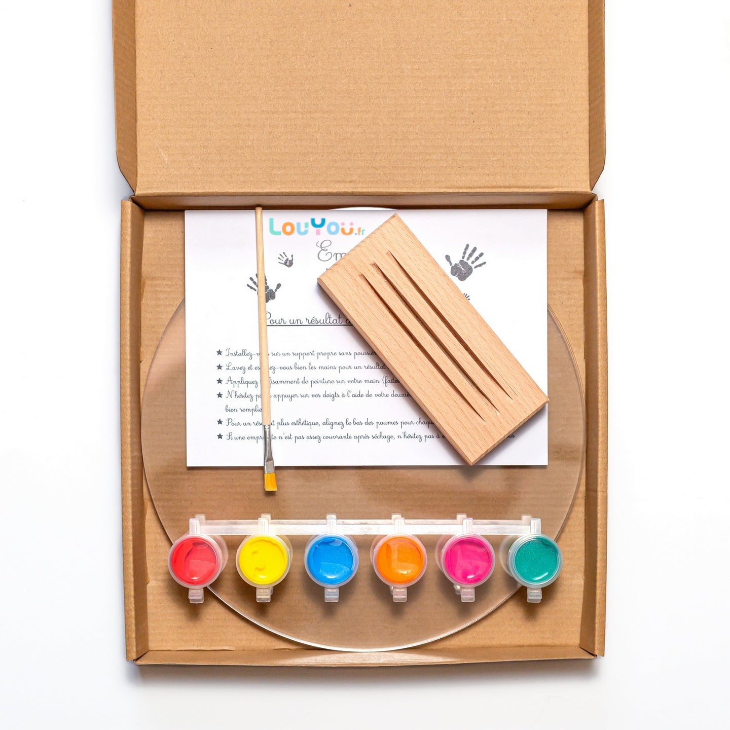 LouYou kit d'empreintes de mains pour 3 personnes couleur peps