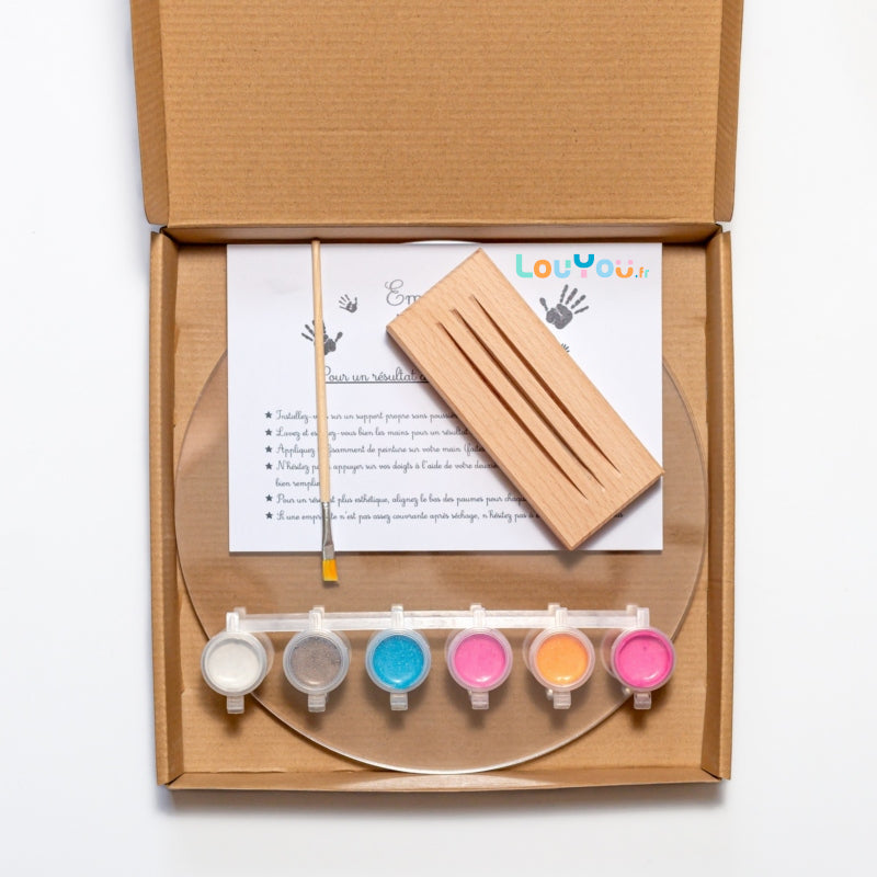 LouYou kit d'empreintes de mains pour 3 personnes couleur nacre