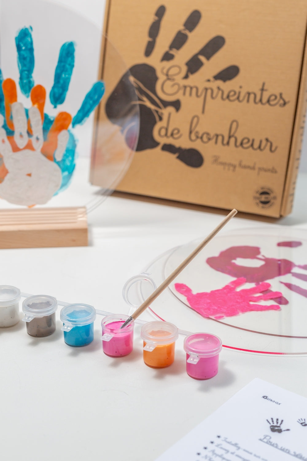 Kit d'empreinte de mains pour 6 personnes couleur nacre