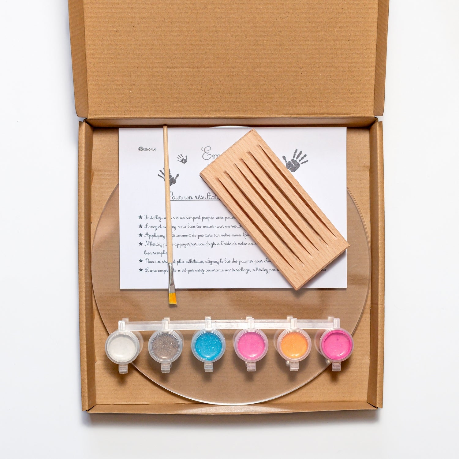 Kit d'empreinte de mains pour 6 personnes couleur nacre