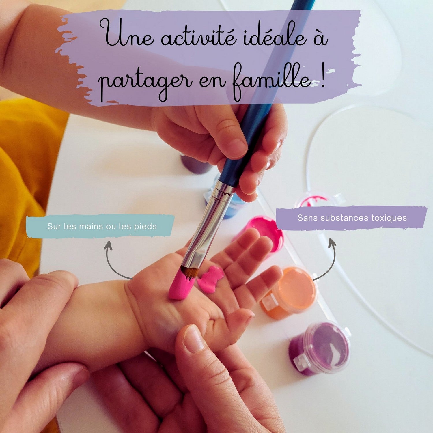 Kit d'empreinte de mains pour 6 personnes couleur peps