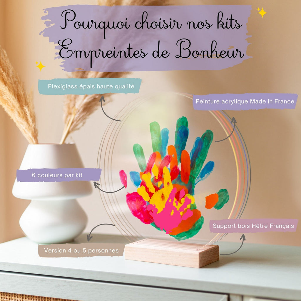 Kit d'empreinte de mains pour 6 personnes couleur peps