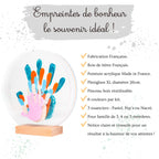 Kit d'empreintes de mains pour Famille de 5 : Immortalisez les moments précieux en famille avec ce coffret d'empreintes sûr et personnalisable, fabriqué en France. pastel