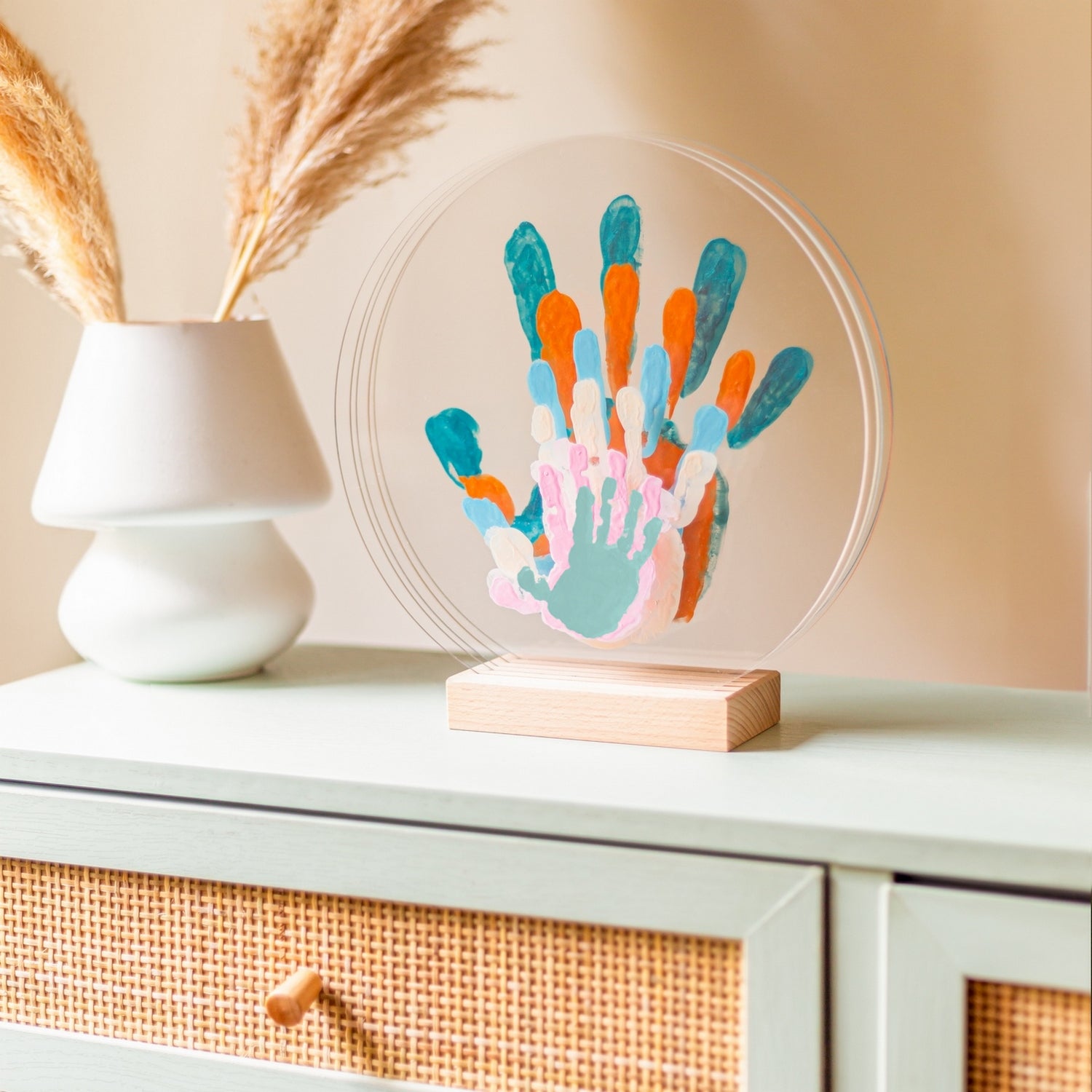 Kit d'empreinte de mains pour 6 personnes couleur pastel