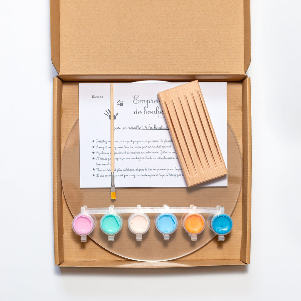 Kit d'empreinte de mains pour 6 personnes couleur pastel