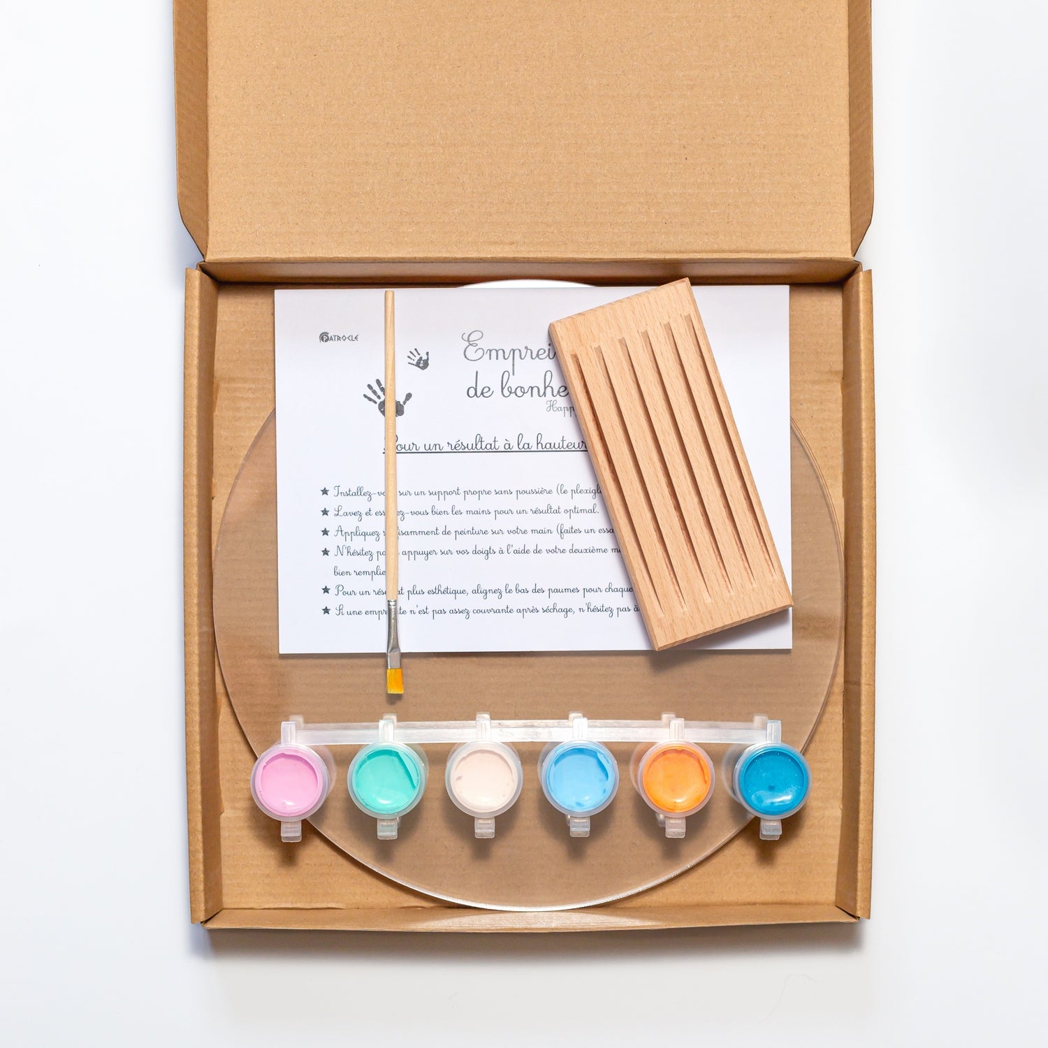 Kit d'empreinte de mains pour 6 personnes couleur pastel