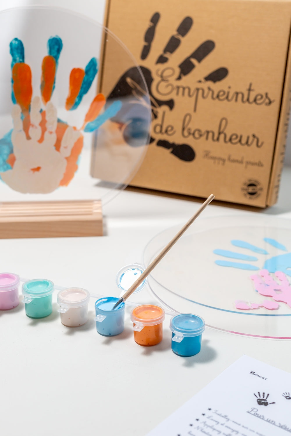 Kit d'empreinte de mains pour 6 personnes couleur pastel
